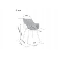 Scaun Tapitat BRUNO Genarom SN Gri Tap.144